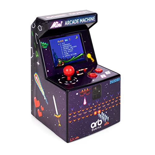 Mini-arcademachine, 240 ingebouwde Games, 8-bit Retro-arcadegames, 2,5-inch kleurenscherm, 8-Weg Joystick, 2 knoppen, volumeregeling, Perfect Cadeau - ThumbsUp!