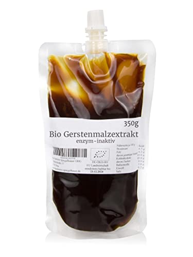 Bio Gerstenmalzextrakt flüssig 350 g Flüssigmalz inaktiv Backmalz für Brot und Brötchen Malzextrakt Malzsirup Gerstenmalzsirup