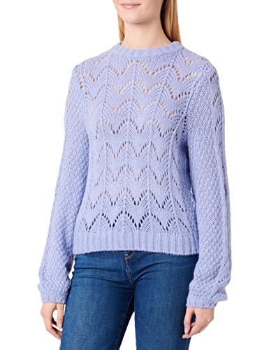 Vila Damen Visultan Knit O-Neck L/S Top - Noos Strickpullover, Pale Iris, XL EU