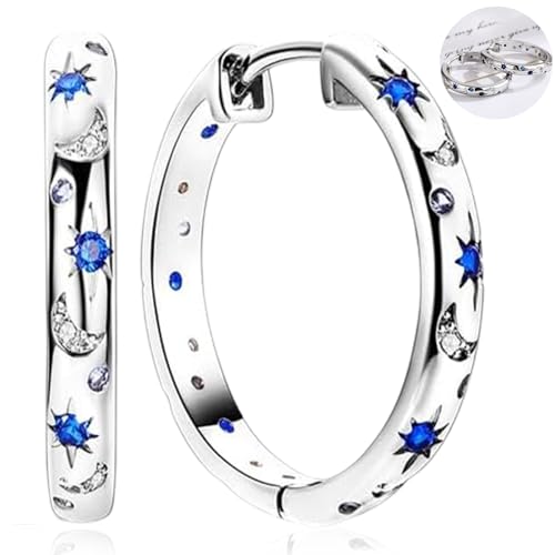 925 Sterling Silber Ohrringe, 1 Paar Hypoallergene Ohrringe für Mädchen,Kleine Creolen Hypoallergene für Damen