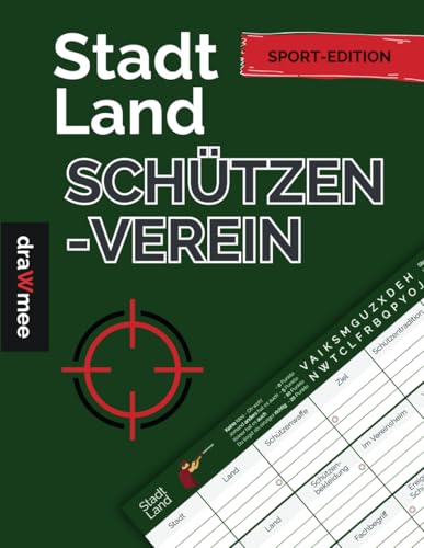 Stadt Land Schützenverein - Quiz Geschenk für Schützen: Spielblock mit 35 Blatt Din-A4 (Seiten zum Ausschneiden)