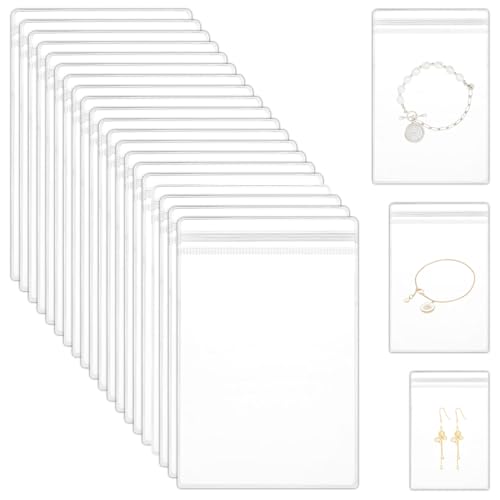 60 Stück Schmucksäckchen Klein, Schmuckbeutel, PVC Kleine Tüten, Kleine Säckchen, Aufbewahrungsbeutel, Transparente Beutel, Reißverschluss Tasche für Schmuck Verpackung, Ohrring Ring Halskette