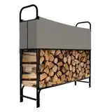 GARMIO® Kaminholzregal Metall 130x30x117cm Brennholzregal Stahlrahmen Kaminholzunterstand mit Abdeckung Stapelhilfe für Indoor und Outdoor pulverbeschichtet