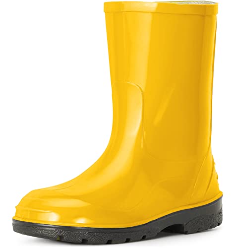 Ladeheid Gummistiefel Kinder Hohe wasserdichte Regenstiefel für Jungen und Mädchen LA-939 (Gelb, 27 EU)