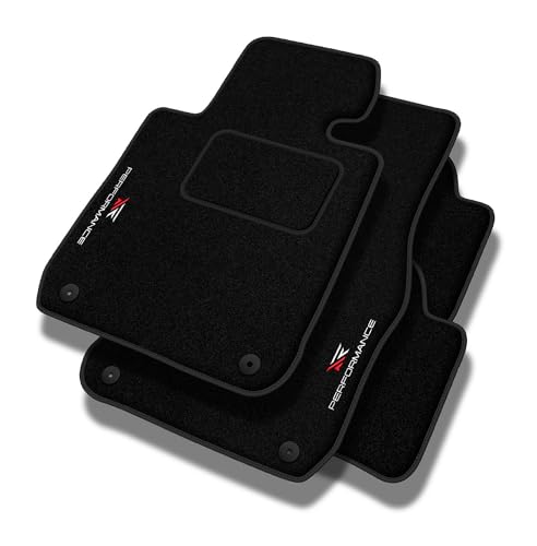 PERFORMANCE Personalisierte Velours Fußmatten Auto passend für BMW X6 E71 2007-2014 - Standard, Perforiert, weiß und rot -Präzise CNC-Stickerei, Design-Lochpaspel, Auto Fußmatten - Perfekt für Autofah