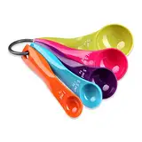 Schramm® Fünfteiliges Messlöffel-Set 5 tlg. in 5 Farben Maßlöffel Messbecher Kunststoff Bunte Dosierlöffel Kochen Backen Dosieren Dosierhilfe