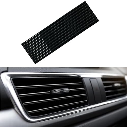 VICDUEKG 10 Stück Auto Lüftungsschlitz Dekoration, 20cm Auto Styling Zierleisten DIY Lüftungsgitter Innenausstattung Streifen, Auto Zubehör Innenraum für die Meisten Lüftungsschlitze (Schwarz)