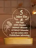 Hochzeitstag Geschenke für Frauen, 3d Illusion Lamp Ich liebe dich Nachtlicht romantischer Text mit glücklichem Jubiläumsgeschenk für Frau Ehemann Süßes Valentinstag Geschenk (5th)