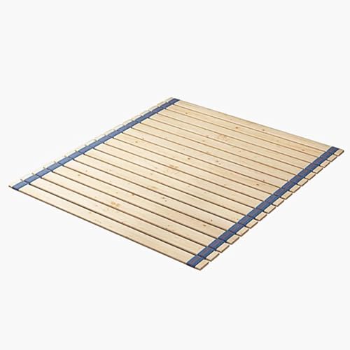 PA-DABAOO Japanisches Tatami-Bodenbett, Futon-Rahmen Aus Massivholz, Rolllattenrost Aus Holz, Atmungsaktiver Bettrahmen Mit Bodenunterstützung,135 * 190cm/53.15 * 74.8in