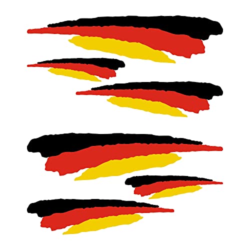 Autodomy Set Aufkleber Stickers Deutschland Flagge Sport Racing Tuning Kit 6 für Auto Motorrad Scooter Quad ATV Helm Fahrrad