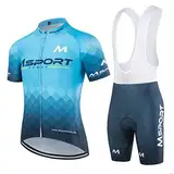 Fahrradbekleidung Komplettset Fahrradanzug Trikot + Trägerhose Shorts, Msport 3 Stk, XL