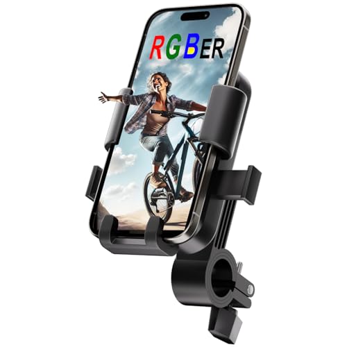 RGBer® Handyhalterung Fahrrad| Handyhalter für Fahrrad,Ebike und Motorrad|【Hält Bombenfest】【360 Grad Vollschutz】