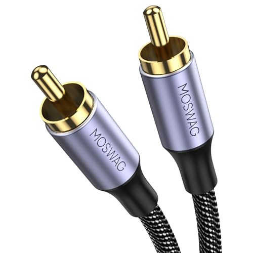 MOSWAG Cinch RCA Kabel, Cinch RCA Digitales Koaxialkabel, Digitales Cinch Kabel Premium Für Heimkinos, Audiosysteme, PS3, Wii, Auto Audiosysteme, Lautsprecher, DVD (1M)