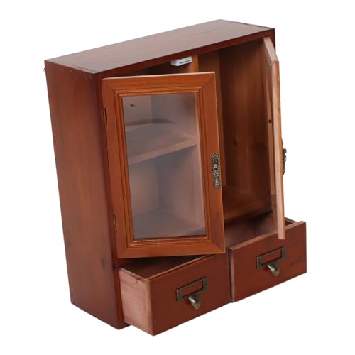 Rustikaler Vintage-Doppeltür-Wandschrank für Heimdekoration, Holzaufbewahrungsmöbel für Wohnzimmer, Schlafzimmer oder Badezimmer, Wandmontage, handgefertigt, rustikaler Charme, 1 Stück