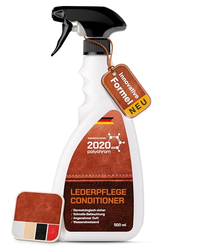 2020 Polychrom Lederpflege für Möbel, Ledercouch, Taschen, Jacken & Sättel – 500ml, Hautfreundlich, Sichere Anwendung, Angenehmer Duft