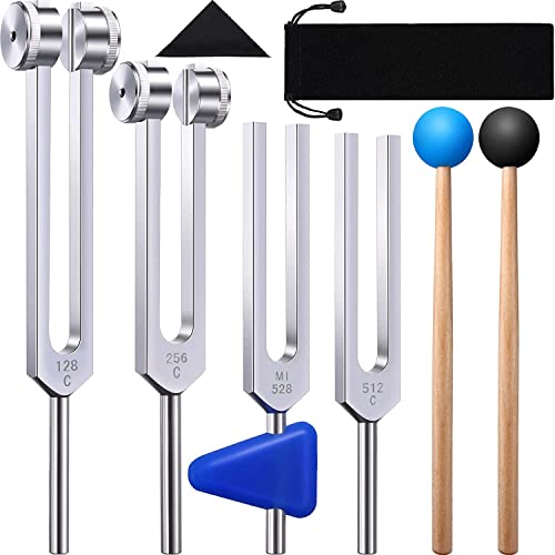 Dellx 4er Pack Set(128,256,512,528) with Hammer for Sound Sound Vibration