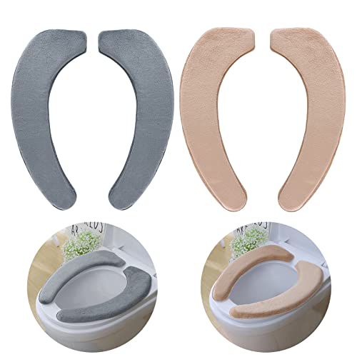WC-Sitzbezug, Gukasxi 2 Paar Toilettensitzbezug Dicker Und Wärmer Wc-sitz Pad WC Wärmer Pad, Waschbarer WC Abdeckung Cover Pad Toilettensitzkissen