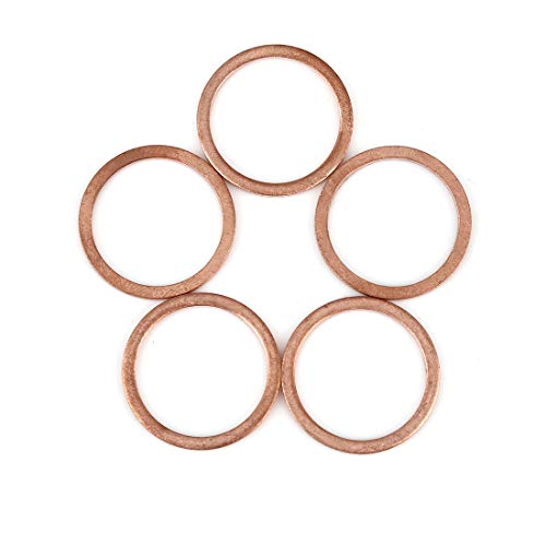 5pcs Copper Washer Flat Sealing Gasket Ring Spacer for Car 22 x 27 x 1.5mm