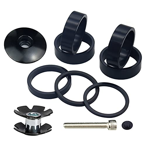 PLATTBK Fahrrad Vorbau Spacer 1 1/8 Mit Steuersatzkappe Ahead Gabel kralle MTB Headset Spacer 2mm / 3mm / 5mm / 10mm für Rennrad, BMX 10Stück