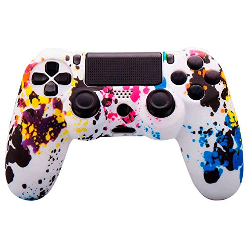 OcioDual Silikon Schutz Hülle Kompatibel mit PS4/Slim/PRO Farbflecken Malen Controller Cover Skin Case Protector Anti-Rutsch