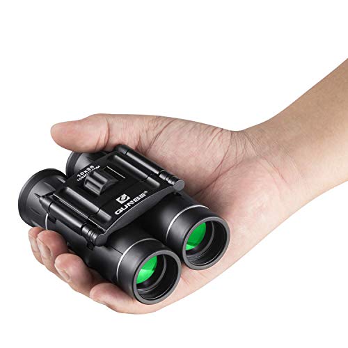 QUNSE Fernglas 10x25 Kleines Fernglas Kompakt Wasserdicht Feldstecher für Kinder Erwachsene mit Tragetasche für Vogelbeobachtung, Wandern, Jagd, Sightseeing