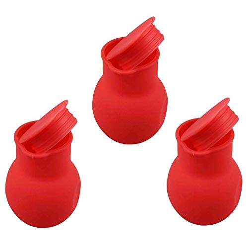 VICMAT 3 Pcs Silikon Schokolade Schmelztiegel Milch Butter Schmelztopf, für Mikrowelle und Wasserbad Schmelzschale (Rot)