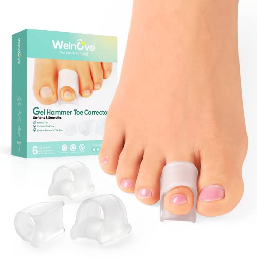 Welnove Hammertoe Corrector – Zehenstrecker für gekräuselte Zehen, gebrochene Zehen, Ballenzeh-Korrektor für Damen und Herren, 3 verschiedene Größen (transparent)