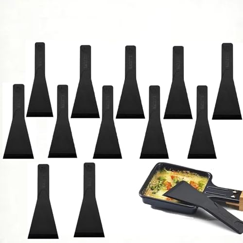 Raclette Schieber,Raclette Spatel,Raclette Pfannenwender Küchenwerkzeuge,12PCS Küchenutensilien für Antihaft Pfannen Käse Grills Gourmet Bretter Bratpfannen Fondue