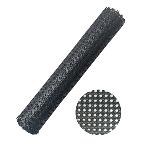 selliner Schwarze Rattan,40CM x 200CM Wiener Geflecht,PE Plastik Rattan Geflecht,Wasserdicht Stuhl Geflecht Meterware für Caning Projekte, Gewebter Offener Netzstock für Sichtschutz,DIY Rattan Möbel