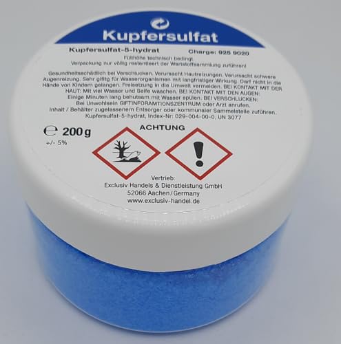 Kupfersulfat (Blau), Kupfervitriol, Kupferrauch und Galitzenstein genannt 200g