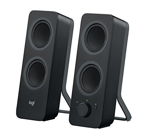 Logitech Z207 Kabellose PC-Lautsprecher, Bluetooth, Stereo Sound, 10 Watt Spitzenleistung, 3.5 mm Eingang, Kopfhörerbuchse, Easy-Switch Feature, EU Stecker, PC/TV/Tablet/Handy - Schwarz
