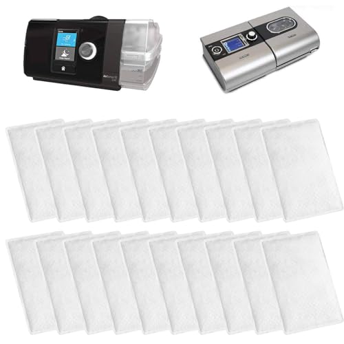 20 Stück CPAP Filter Premium CPAP Filters Wegwerfbar Luftfilter für ResMed Air 10, Airsense 10, Aircurve 10, S9 Series Maschinen Ersatz