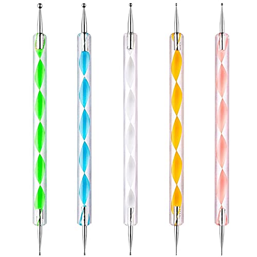 5 stücke Dotting Pen Strass Nail Art Dotting Tools Nail Design Marbleizing Werkzeug für Punkte und zum Marmorieren