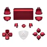 eXtremeRate Ersatz Knöpfe kompatibel mit ps4 Controller, Ersatzteile D-Pad/R1 L1 R2 L2 Trigger Tasten/Aktionstasten/Share/Option/Touchpad Buttons Set für ps4 Pro Slim CUH-ZCT2 Controller-Rot