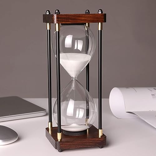 Zeitmesser, Holzsanduhr, 30/60 Minuten, Sanduhr-Sanduhr aus Holz, dekorative Sanduhr, große Glas-Sanduhr for Büro, Zuhause, Küche, Schreibtisch-Dekoration, Zeitmanagement-Werkzeug, kreative Geschenke,