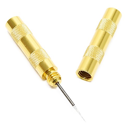 Wiltec Düsenreinigungsnadel für Airbrushpistolen und Düsen ab 0,2 mm, mit abgeschrägter Spitze, rutschfester Griff, Airbrush Zubehör