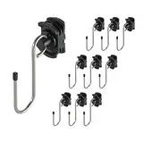 kuriershop 10 x Kerl Butler - Automotive Fitting mit Haken für Airlineschienen, Endbeschlag, Stahl, schwarz-Silber