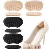 WOLMIK 4 Paar Fersenpolster, Fersenschutz für Schuhe, Fersenpolster FüR Zu GroßE Schuhe, Fersenschuhpolster für Damen Herren Fersengriff für Schuhe, Dicke Schuheinlagen Fersenpads - 3 mm & 6 mm