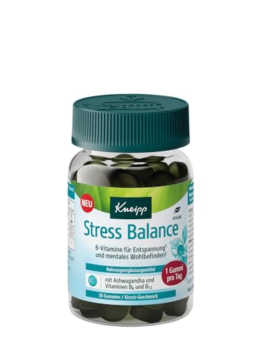 Kneipp Stress Balance Gummies - Mit Ashwaganda und Vitaminen B6 & B12- Kirsch-Geschmack - vegan - 30 Stück