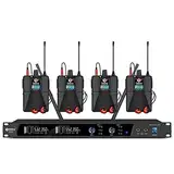 D Debra Audio PRO ER-202 UHF Dual Channel Wireless In-Ear-Monitor-System mit Sender und Empfänger für Bühne, Tonstudio, Musiker, Monitoring (4 Bodypack with Transmitter)