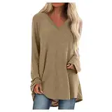 Damen Festliche 2023 Blusen Tunika Basic T-Shirts Rundhals Oberteile Bluse Oktober Elegant Herbstmode Langarmshirt Rosa Lustige Shirts Lose Pullover Druck Tops