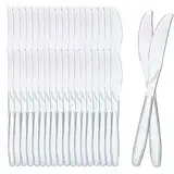 Wiederverwendbare Messer, transparent, Kunststoffbesteck, hohe Widerstandsfähigkeit, wiederverwendbar, für Geburtstage, Partys, Buffets, Hochzeiten, Catering, Grillen, 100 Stück