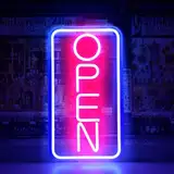 Rdutuok LED-Neonschilder für Geschäft, 42 x 22 cm, LED Open Leuchtreklamen Elektrisches Display, Stromversorgung über USB für Bar Gaming Schlafzimmer Deko Vertikal