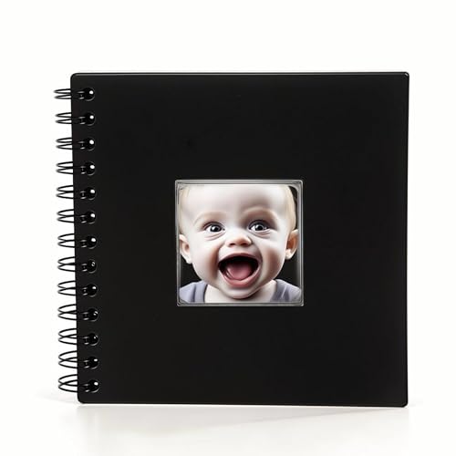 Fotoalbum Schwarze Seiten, 20 Seiten Fotoalbum zum Selbstgestalten, Ringbuch Fotobuch zum Selbstgestalten Klein, Fotobücher DIY Scrapbook für Geburtstag, Abschlus, Valentinstag, Hochzeitstag