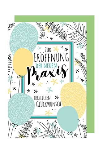 Praxis Eröffnung Karte Geschäfts Grußkarte Herzlichen Glückwunsch 16x11cm.