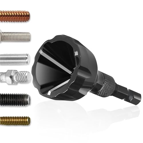 Fokroin Externes Entgraten Fasenwerkzeug, Abnehmbar Sechskantschaft Entgratwerkzeug, Entgrater Metall Werkzeug für Entgraten Von Rohren Gewindestangen 5 mm bis 25 mm, für Außenfasen Schrauben Bolzen
