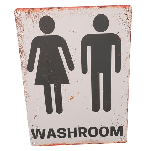 CATIEBYE Vintage Blechmalerei Waschraumschild Wc-symbol Wc-türschilder Toilettenschilder Für Unternehmen Restaurant-toilettenschild Damentoilettenschild Braille-toilettenschild Weißblech