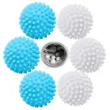 Trockner Ball, 6 Stück Trocknerbälle für Wäschetrockner, Waschball für Waschmaschine Wiederverwendbare Dryer für waschmaschine Wäschetrockner Trockner Bälle Flauschigere Wäsche(Blau Weiss)