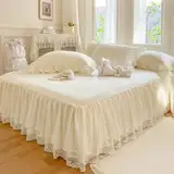 Boxspringbett Husse Komplett Bettrock Mit Spitze Bed Skirts & Valances Bett Husse Box Spring Bett Betthusse RüSchen Betthusse FüR Boxspringbett 180x200(#1,150x200cm)