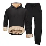 Günstige Mäntel Girl Herren mit Fleece Gefütterte Baumwolle Freizeitanzug Kapuzenpullover Trainingsanzug Jogginghose Warm Kuschelig Vliesjogginganzug Männer Sportanzug Winterjacke Set Tracksuit